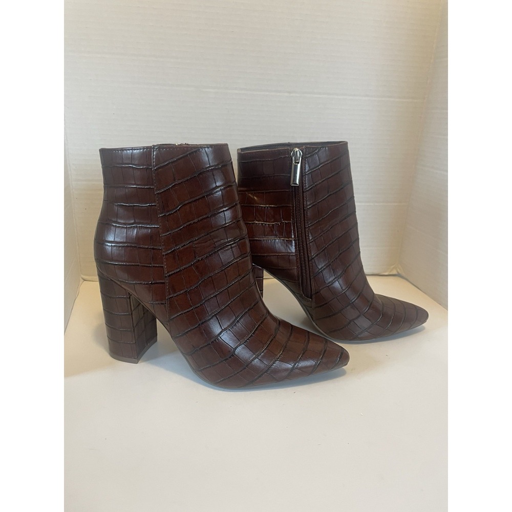 JustFab Rosamund Faux Croc High Heel Booties Size 9. Side Zip